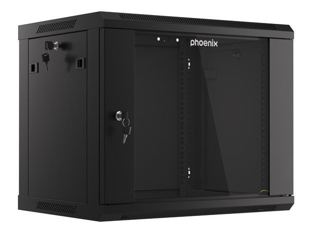 Armario rack phoenix 9u 600x450x501 auto - ensamblado 19'' hasta 60 kg negro