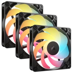 Ventilador caja corsair rs120 - r gaming argb 3x 120mm negro