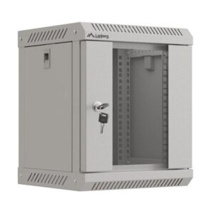 Armario lanberg mural rack 10 pulgadas 6u - 300x300 flat pack gris puerta cristal