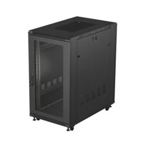 Armario lanberg rack 19 pulgadas 22u - 600x1000 flat pack puerta perforada negro