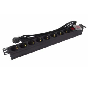 Regleta phasak 8 tomas armario rack 19 pulgadas con interruptor 3m negro bns 1520