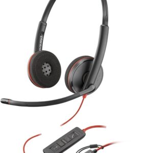 Auriculares poly blackwire 3220 estéreo usb - c + adaptador usb - c - a