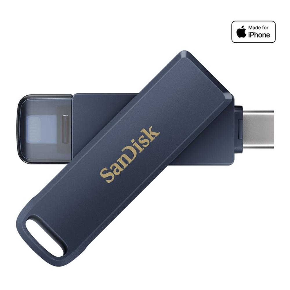 Memoria usb tipo c - lightning sandisk 128gb phone drive cielo metalizado
