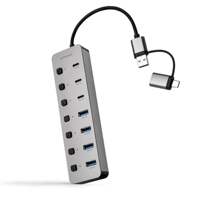 Hub nanocable usb - c - a 4xusb - a+3usb - c+usb - c 5v