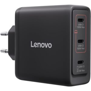Cargador de pared lenovo 40aw100beu 100w 3x usb tipo c negro