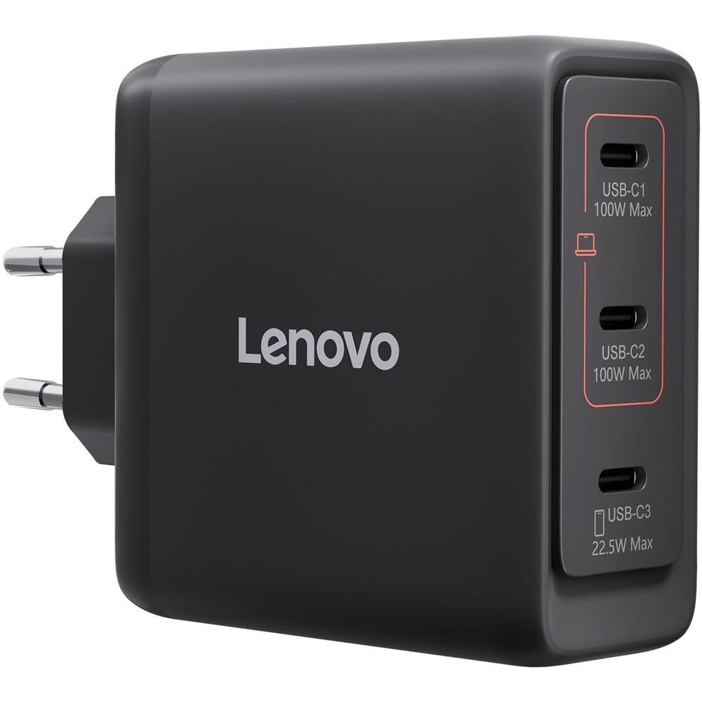 Cargador de pared lenovo 40aw100beu 100w 3x usb tipo c negro