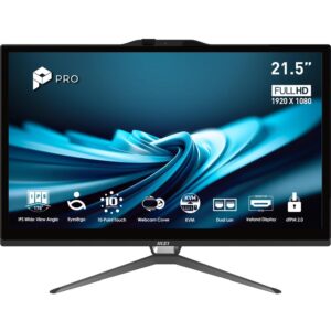 Ordenador all in one msi pro ap222t - 622eu g7400 - 8gb - 128gb ssd - 21.5 pulgadas fhd - w11p - tactil - negro