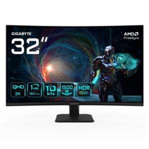 Monitor curvo gaming gigabyte gs32qca 32 pulgadas qhd 180hz