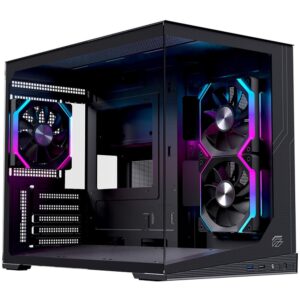 Caja ordenador gaming einarex sm300 rgb matx cristal templado negra