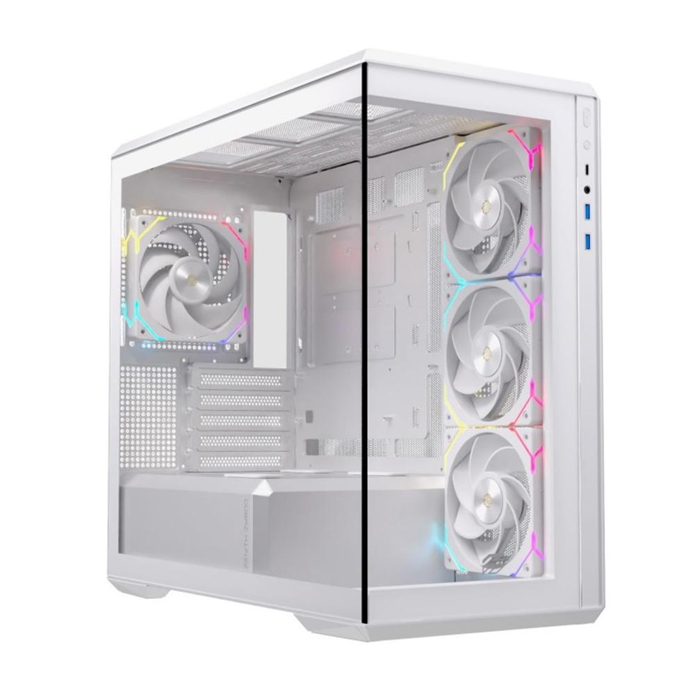 Caja ordenador gaming einarex zm800 rgb matx cristal templado blanca