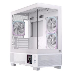 Caja ordenador gaming einarex sm501d rgb matx cristal templado blanca