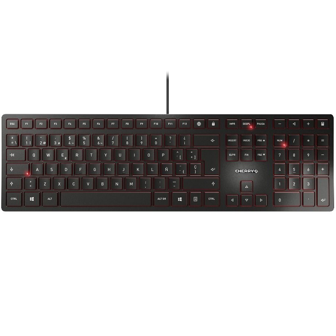 Teclado cherry kc 6000 slim ultraplano negro