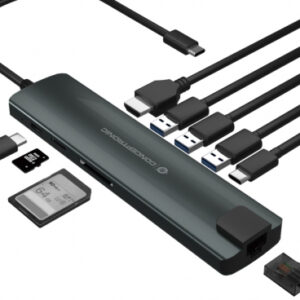 Adaptador conceptronic usb tipo c 9 en 1 hdmi - usb - c - pd - usb 3.0 - sd - micro sd - rj45