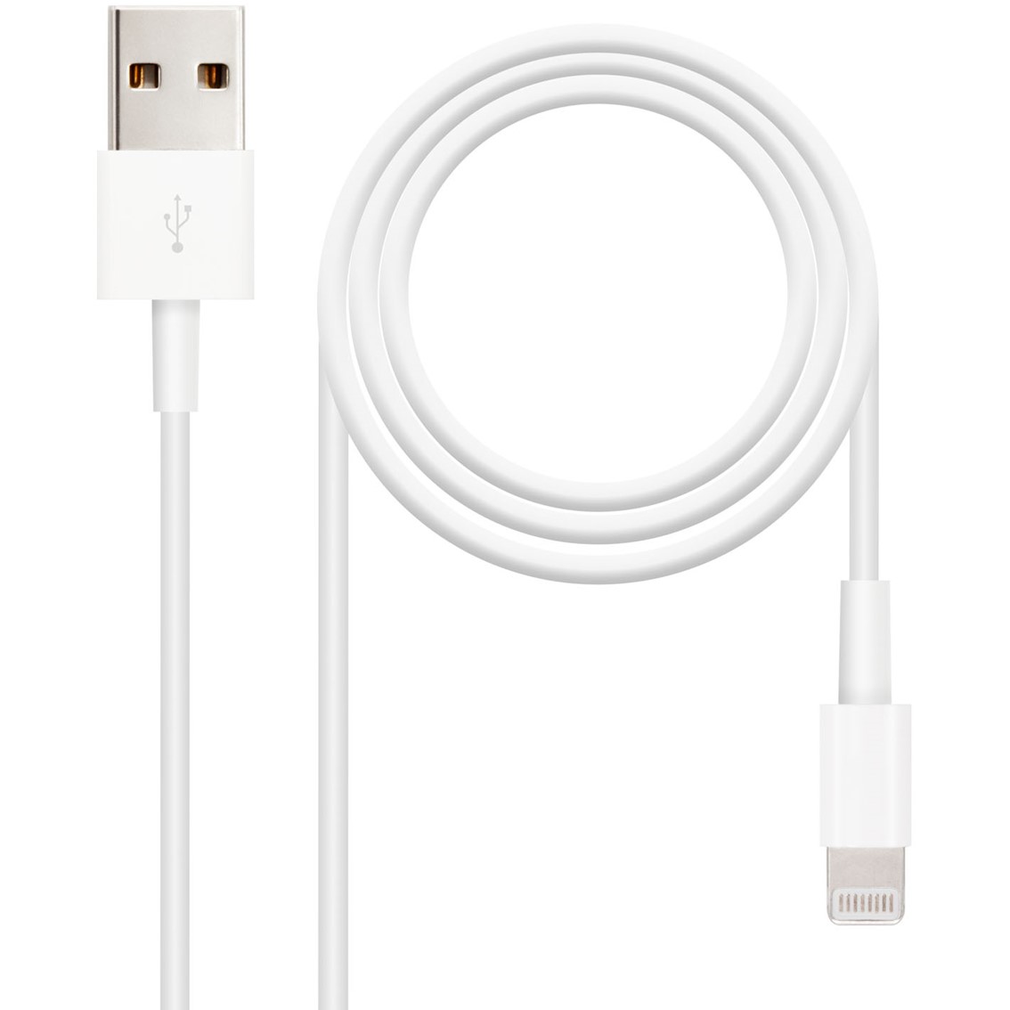 Cable nanocable usb 2.0 a iphone lightning - usb macho macho blanco 1m