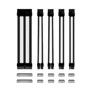 Kit de extension phoenix cables fuente de alimentacion 30cm 24 pines - 4 + 4 pines - 6 + 2 pines blanco y negro