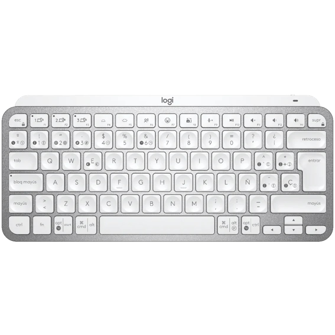 Teclado logitech mx keys gris palido wireless inalambrico español bateria