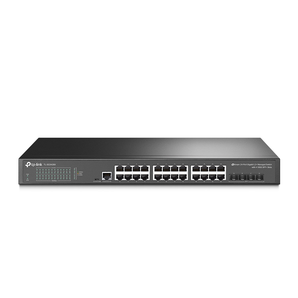 Switch 24 puertos tp - link 10 - 100 - 1000 + 4 sfp 10g + 1 puerto para consola