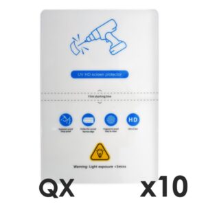 Laminas de fijacion qcharx hidrogel hd qx hibrida mediante ultravioleta uv pack 10 ud para qx1 lite
