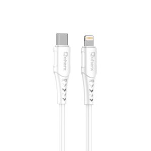 Cable qcharx sofia tipo c a lightning 3a 20w - 1 m - pvc blanco