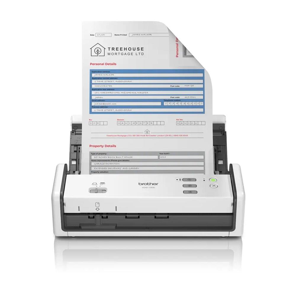 Escaner sobremesa brother ads1300 - 30ppm - duplex automatico - usb 2.0 - usb tipo c - adf 20 hojas