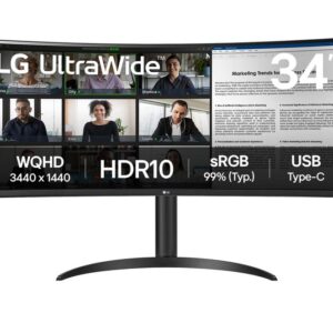 Curvo lg 34wr50qk 34 pulgadas 3440 x 1440 5ms hdmi displayport