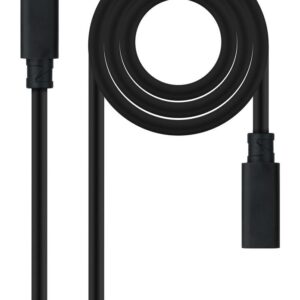 Cable prolongador nanocable usb - c 3.2 gen2x2 20gbp 100w - 5a 4k - 60hz usb - c - m - usb - c - h negro 1 m alargador
