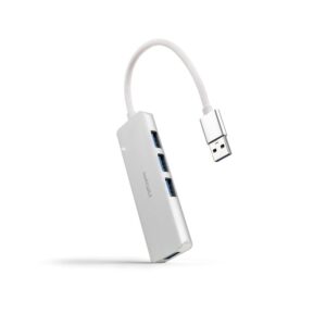 Hub nanocable usb - a 3.0. a 4xusb3.0 usb - a - m - usb 3.0 - h aluminio color plata 18 cm