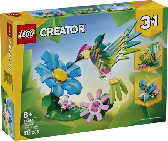 Lego creator 3 animales de juguete en 1 colibrí de colores