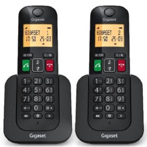 Telefono fijo inalambrico gigaset elemental 400 duo negro