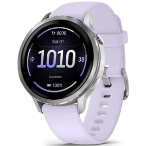 Garmin venu 4 bluetooth wifi gps 41mm amoled morado correa silicona resistencia agua 5atm spo2 pulsómetro monitor sueño
