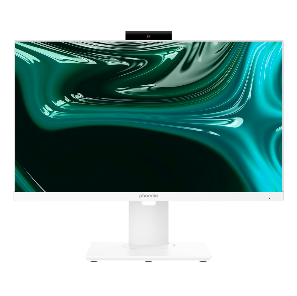 AIO Phoenix Unity 23.8 pulgadas FHD, ajustable y rotativo, webcam, Intel i5-14400, 16GB DDR5, SSD NVMe 500GB, blanco, Windows 11