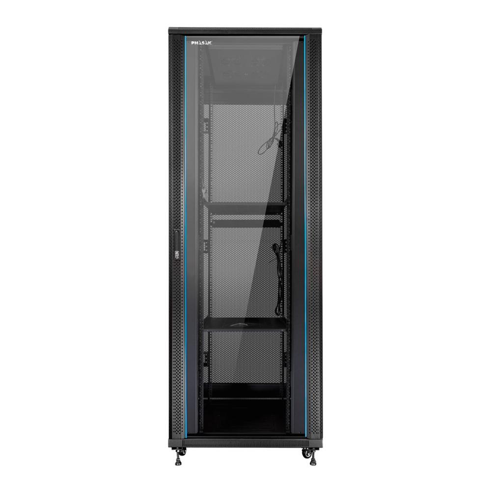 Armario rack de suelo 19 pulgadas phasak pro 47u negro 800x1000 montado pho 8147