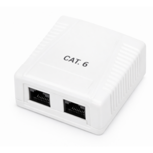 Roseta de superficie phasak cat 6 utp caja 2 puertos hembra rj45