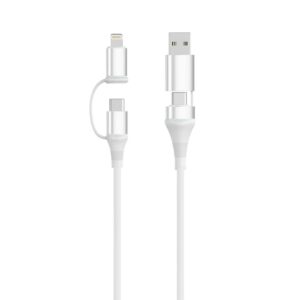 Cable usb tipo c - lightning a usb tipo c - usb tipo a ewent ec1075 1m - macho - macho - blanco