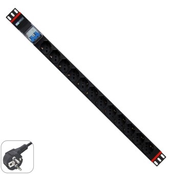 Regleta rack wp 1u 12 enchufes schuko con magnetotermico