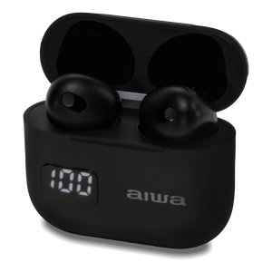 Auricular intrauditivo bt aiwa ebtw-100 tws bt 5.3 mic 4h+12h negro