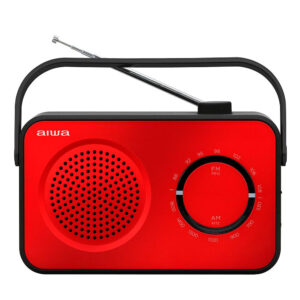 Radio vintage con altavoz aiwa r-190rd am/fm altavoz 4" y jack 3.5mm diseño soft touch stylish color