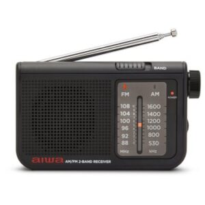 Radio analogica con altavoz aiwa rs-55 black sintonizador analogico altavoz integrado y jack 3.5mm
