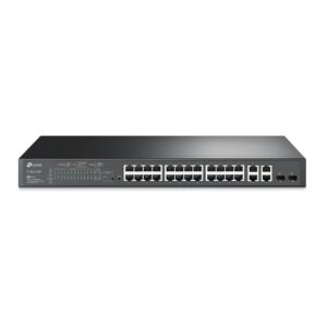 Switch gestionable l2 tp-link tl-sl2428p 28p 24x10/100 poe+ 250w 2x1gb/2x1gb sfp combo rack negro