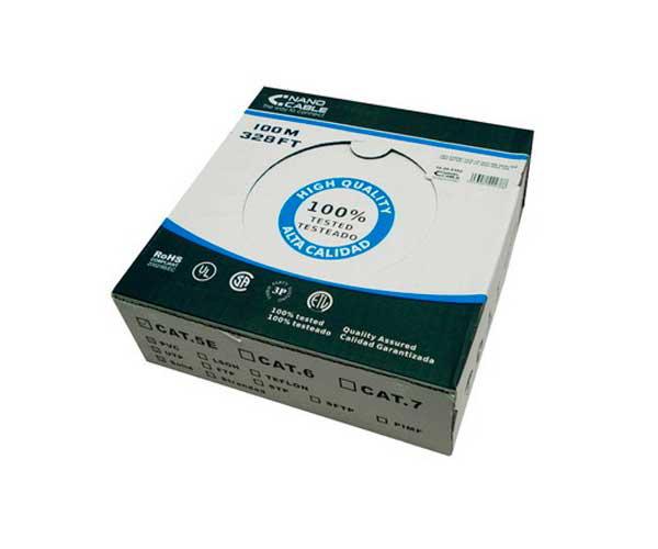 Bobina 305 metros exterior Cat.6 UTP rigido awg24 polietileno / negro / Nanocable / 10.20.0504-ext-bk