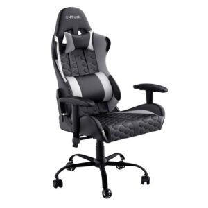 Silla trust Gaming Gxt 708W / Giratoria 360 / Respaldo ajustable / Gas Clase 4 / Hasta 150kg / Negro-Blanco