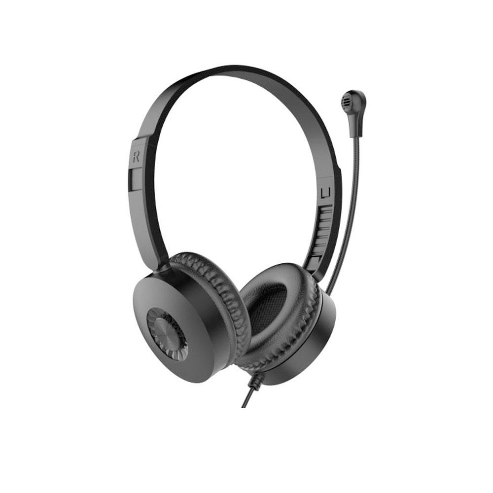 Headset usb equip life microfono flexible control de volumen color negro / blanco