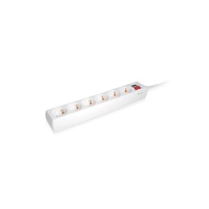Regleta 6 tomas Equip / Boton apagado-encendido / 1.5 metros / Blanca / 245552