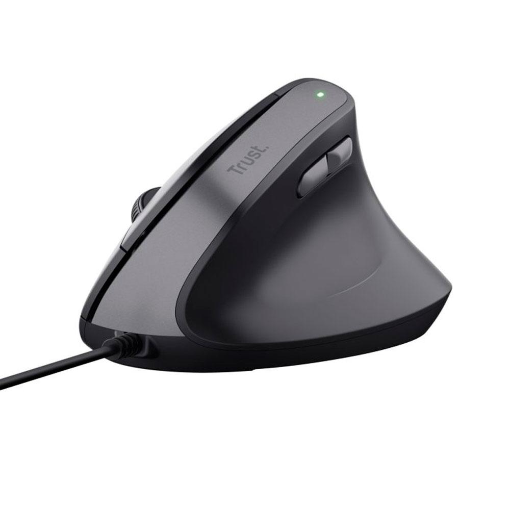 Raton óptico Usb vertical Trust Bayo II Ergonómico / USB / 2400 dpi / Negro / 25144