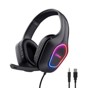 Auriculares Trust Gaming GXT 416 Zirox / Jack 3.5mm / Usb / Iluminacion Led / Micro Flexible / 25331