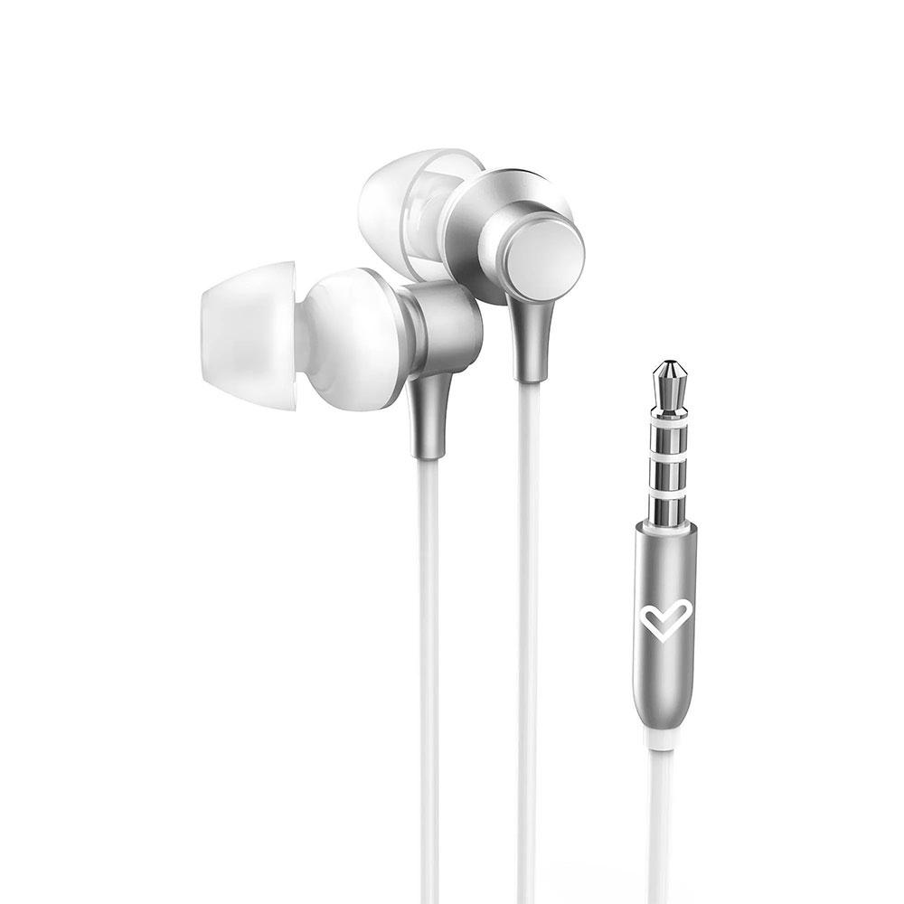 Auricular intrauditivo energy sistem metallized jack 3.5mm control remoto aluminio blanco con mic