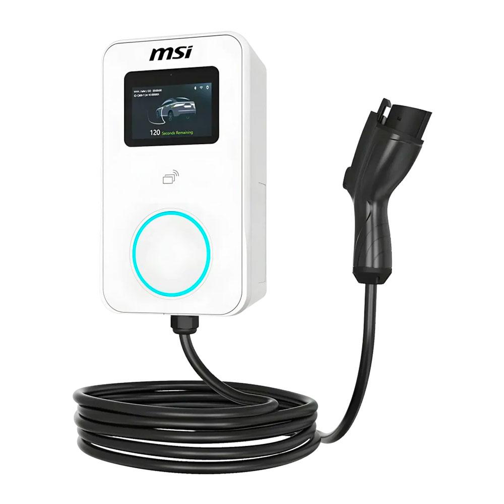 Cargador para Coche Eléctrico MSI EVSE EZwall Premium Max OCPP Blanco 22kW / 9S6-C80121-038