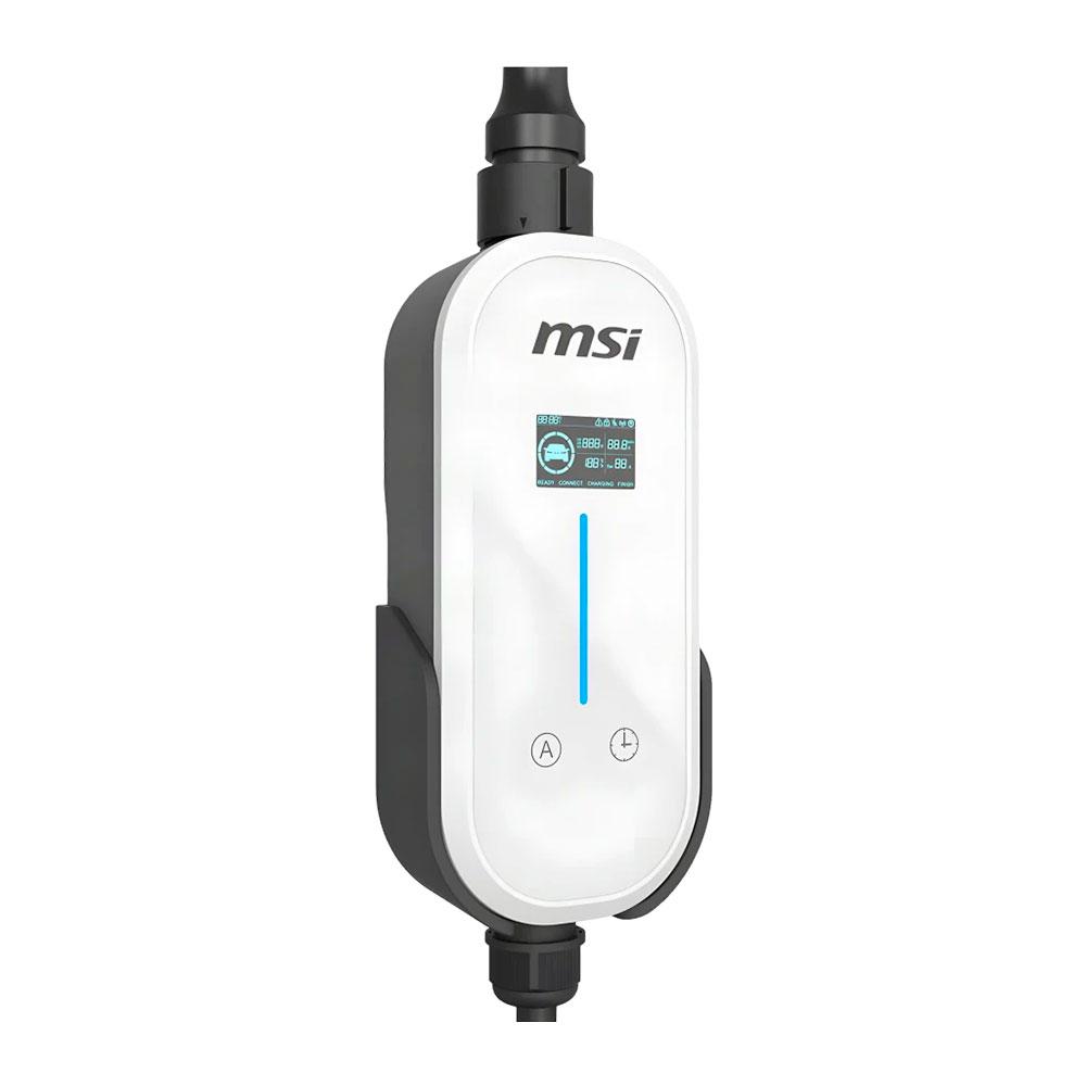 Cargador Coche Eléctrico MSI EVSE EZgo Blanco 7kW Tipo 2 Cable 5m / 9S6-C80611-023
