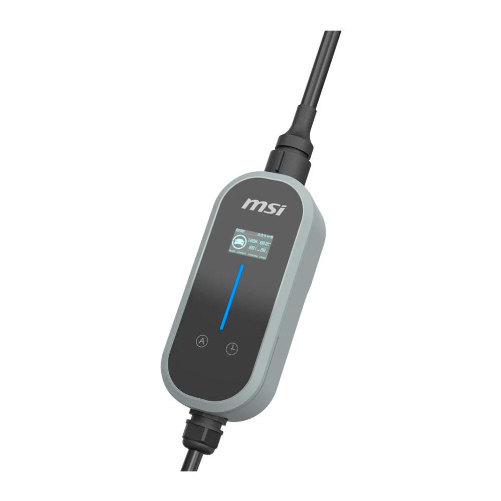 Cargador Coche Eléctrico MSI EVSE EZgo Gris 7kW Tipo 2 Cable 5m / 9S6-C80612-024