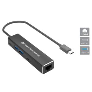 Hub Type-C a Rj45 2.5 Gigabit / 2x USB 3.2 / 2x Type-C 3.2 / Conceptronic / ABBY14B